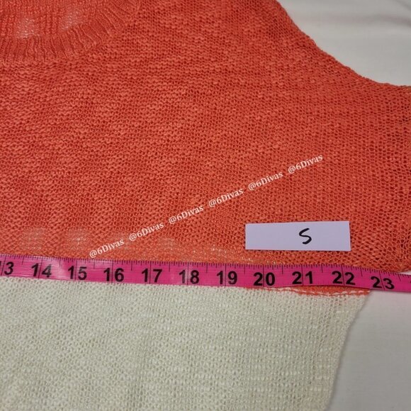 Sweater Top in coral cream soft lightweight Blouse top-  NEW - Picture 9 of 12